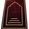 One Color Jaynamaz Design (জায়নামাজ) - Maroon Color - Al-Muslim - Fabric