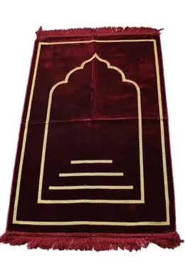 One Color Jaynamaz Design (জায়নামাজ) - Maroon Color - Al-Muslim - Fabric